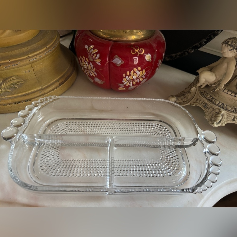 Vintage Duncan Miller Tear Drop 3 Part Divided Dish